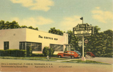 AR Eateries - postcard of The Coffee Cup, Texarkana
