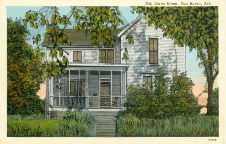 Hillbilly - postcard of Bob Burns home