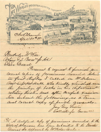 letter about World's Fair