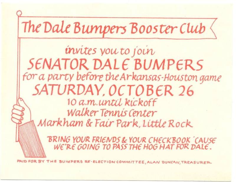 AR Politics - Bumpers booster club invitation