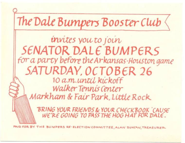 AR Politics - Bumpers booster club invitation