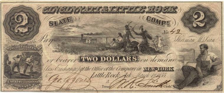 Scrip, Arkansas - two dollar note