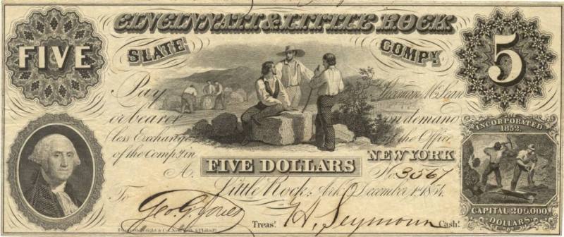 Scrip, Arkansas - five dollar note