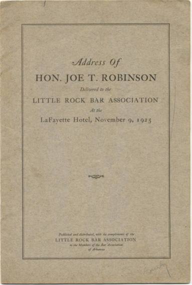 AR Politics - Joe T. Robinson address