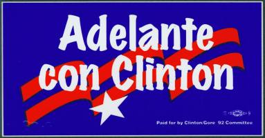 Clinton campaign bumper sticker - in Spanish