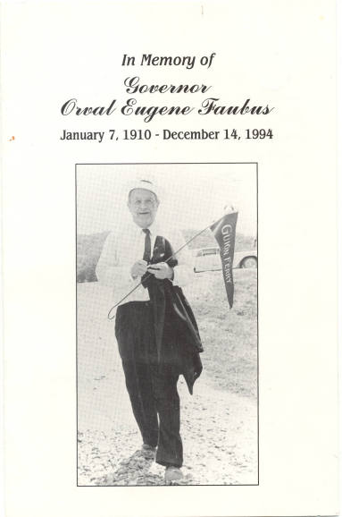 Faubus funeral program