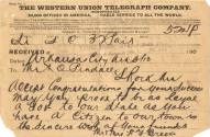 telegram to Gov. & Mrs. Pindall