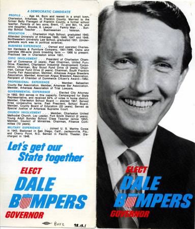 Card, Campaign - Dale Bumpers Gubernatorial