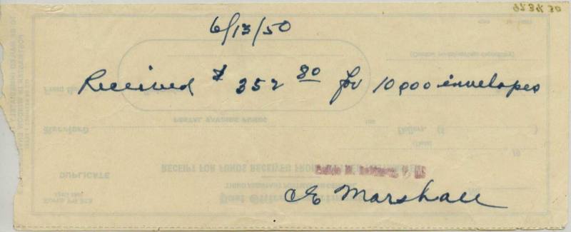 Receipt, Campaign - Governor Ben Laney