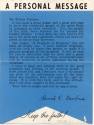 Card, Campaign - Governor Orval Faubus
