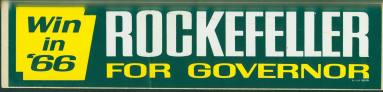 Sticker, Bumper - Win Rockefeller Gubernatorial