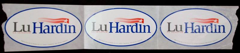 Lu Hardin bumper sticker