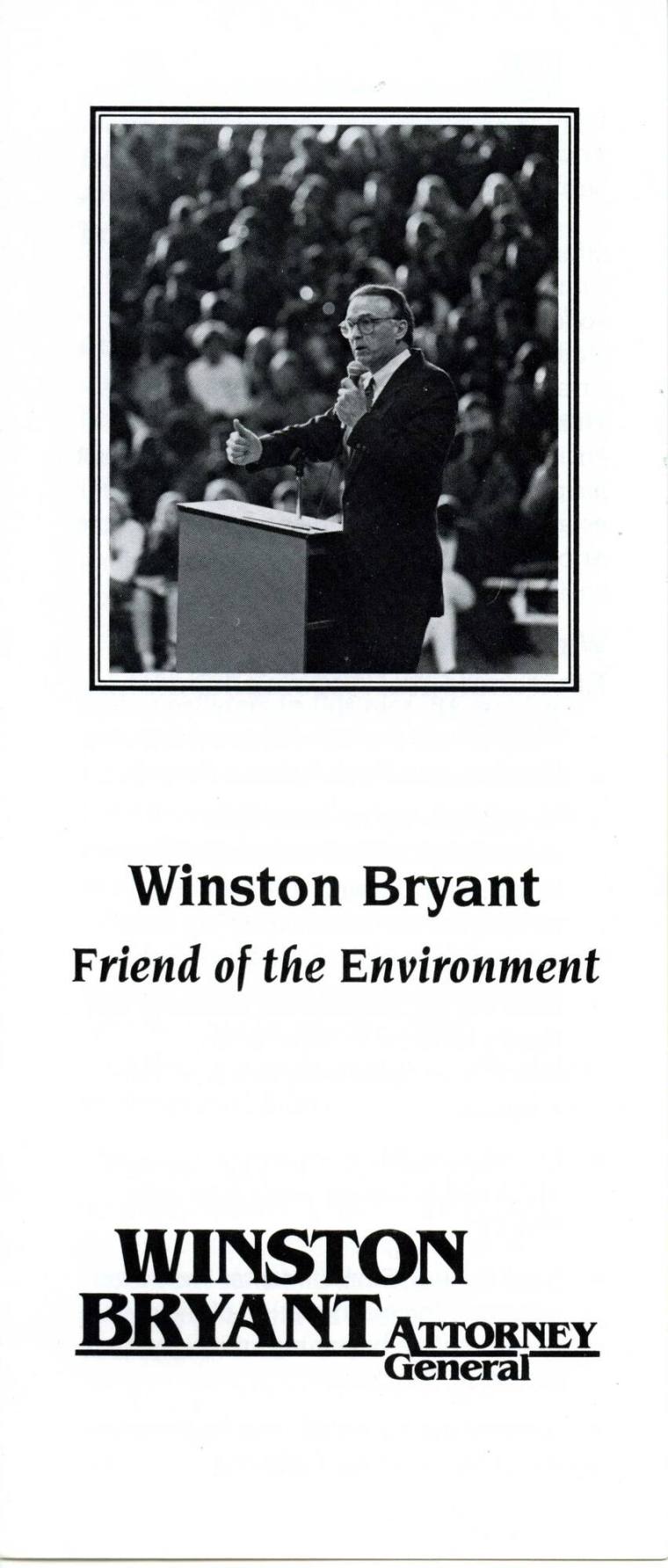 Winston Bryant campaign pamphlet