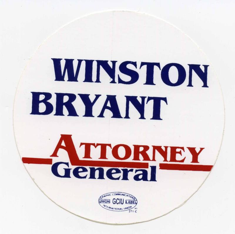 campaign sticker - Winston Bryant