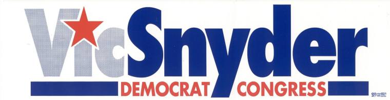 Vic Snyder bumper sticker