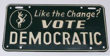 Democrat license plate