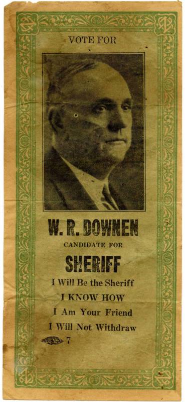 political handbill - W.R. Dowdon