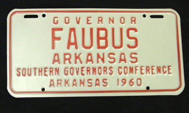 Gov. Faubus' License Plate