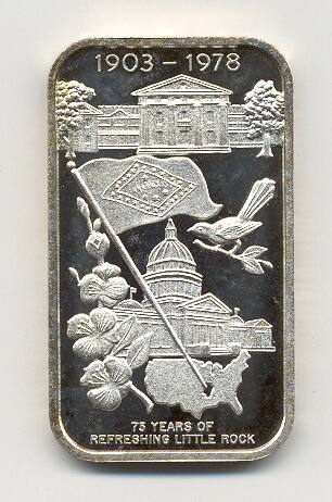 Little Rock commemorative silver bar