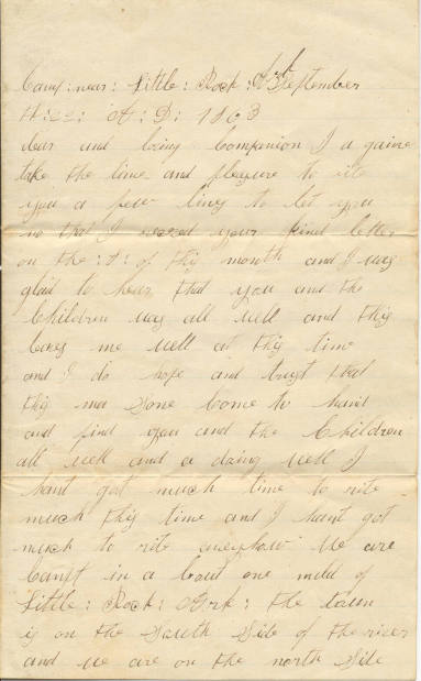 letter by soldier Simon Philbrick to wife