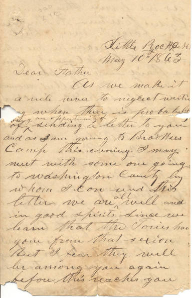 Webster letter to father 1863