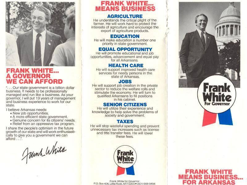 Brochure, Campaign - Governor Frank White