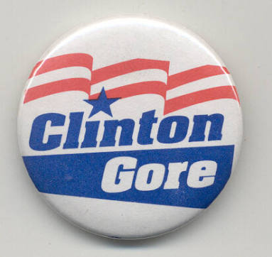 Clinton/Gore campaign button