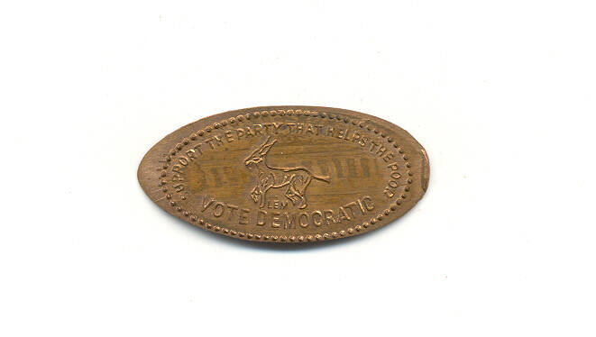 elongated copper penny - Vote Democrat