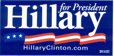 Hillary for President bumper sticker