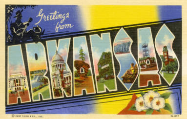 postcard, pictorial Arkansas