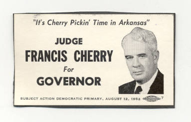 Card, Campaign - Francis Cherry Gubernatorial