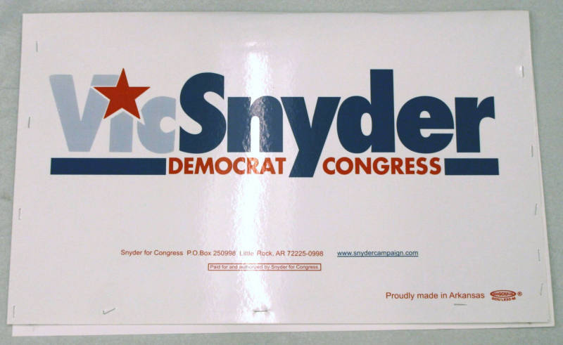 Vic Snyder for Congress yard sign