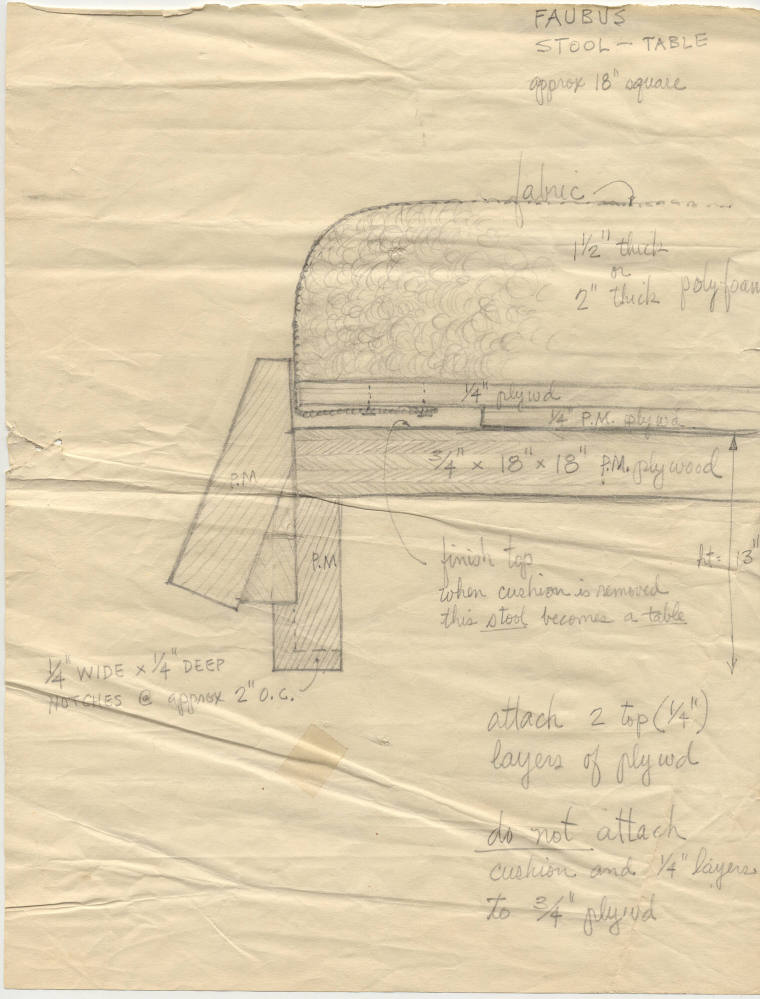 blueprints for Faubus furniture