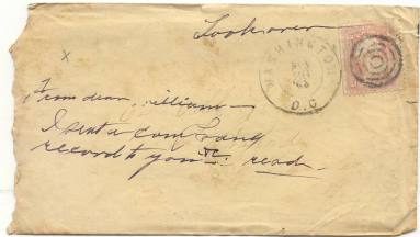 Civil War letter, copy, and envelope