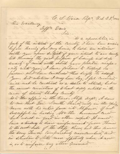 letter to Jefferson Davis