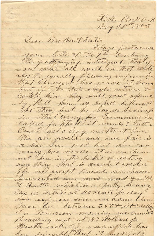 Civil War - Webster Letter