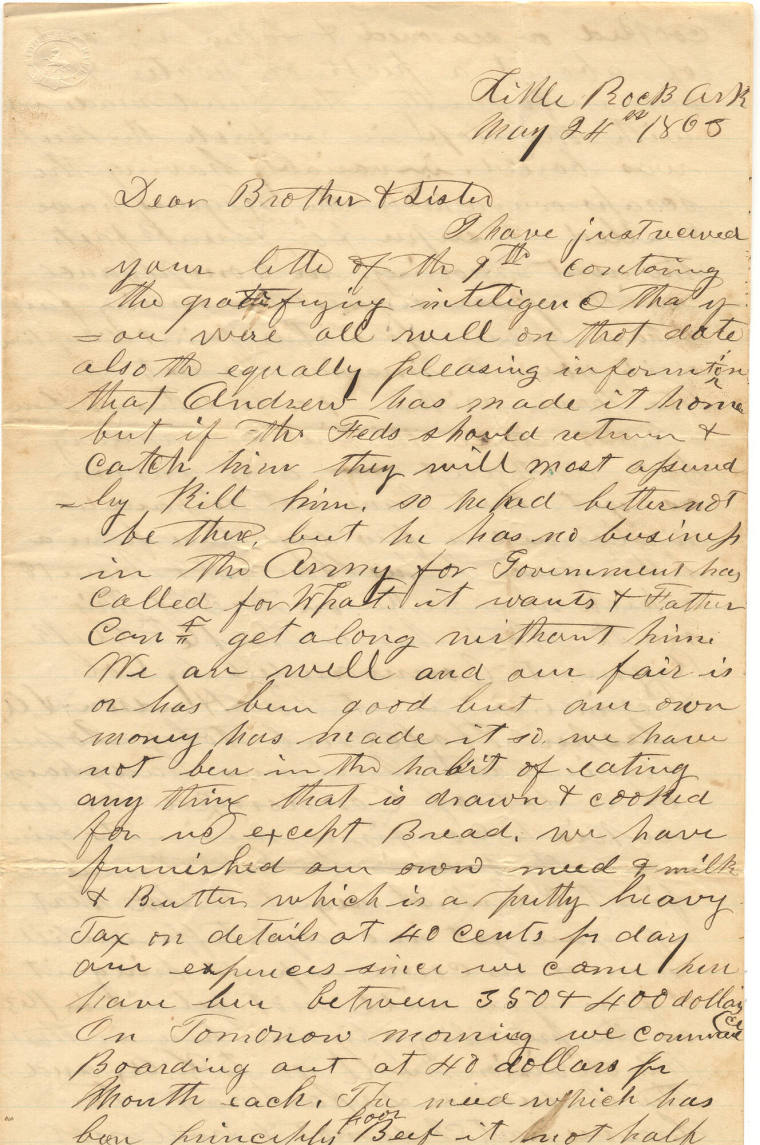 Civil War - Webster Letter