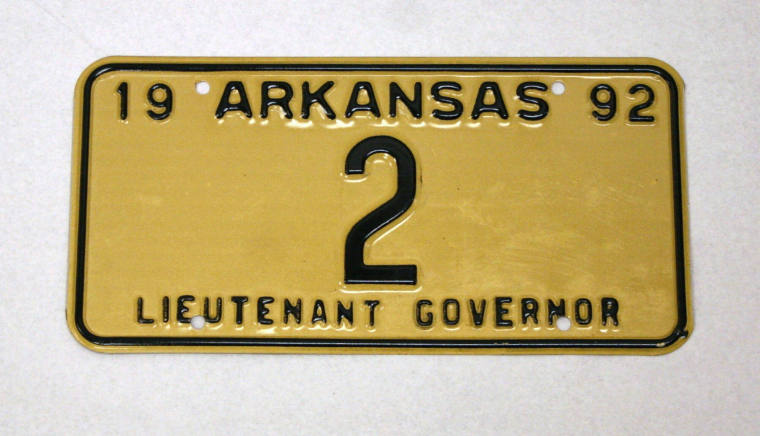 Plate, License - Lieutenant Governor Jim Guy Tucker