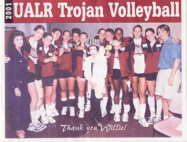 UALR Trojan girls volleyball schedule with Willie Oates on cover