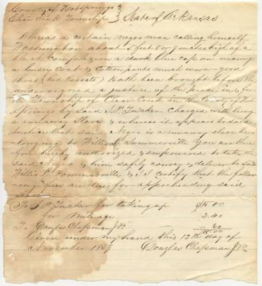 runaway slave document