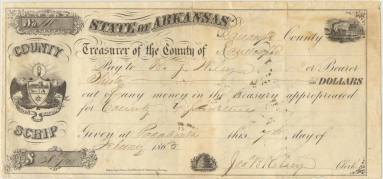 Scrip, Arkansas Confederate - 30 dollar note