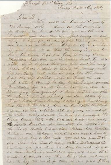 Letter from Alex Spence to his father