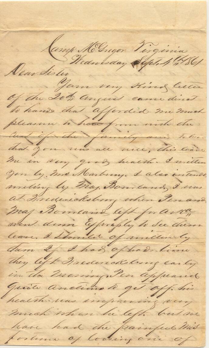 Spence Family letter - From Babe Cook to his Sister