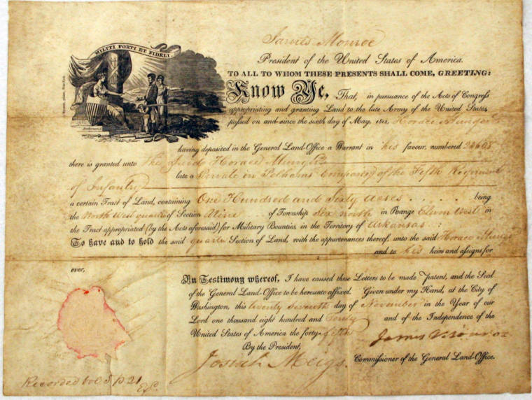 Land Grant Certificate
