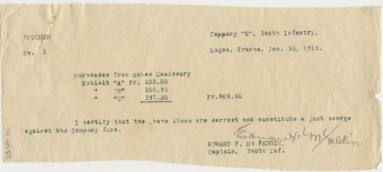 WWI military voucher