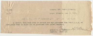 WWI military voucher