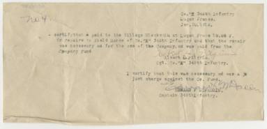 WWI military voucher