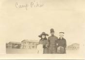 "Camp Pike,"  two ladies and one soldier, probably Dorsey Hussman