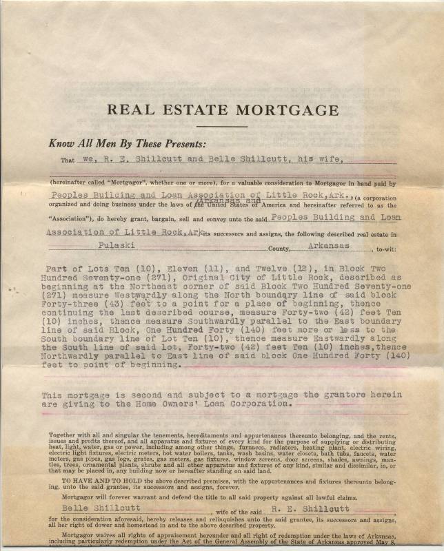 Real Estate Mortgage document