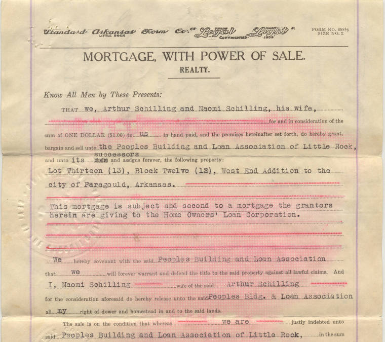 Mortgage note from Paragould, AR